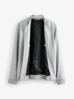 Next Light Grey Smart Bomber Jacket New
