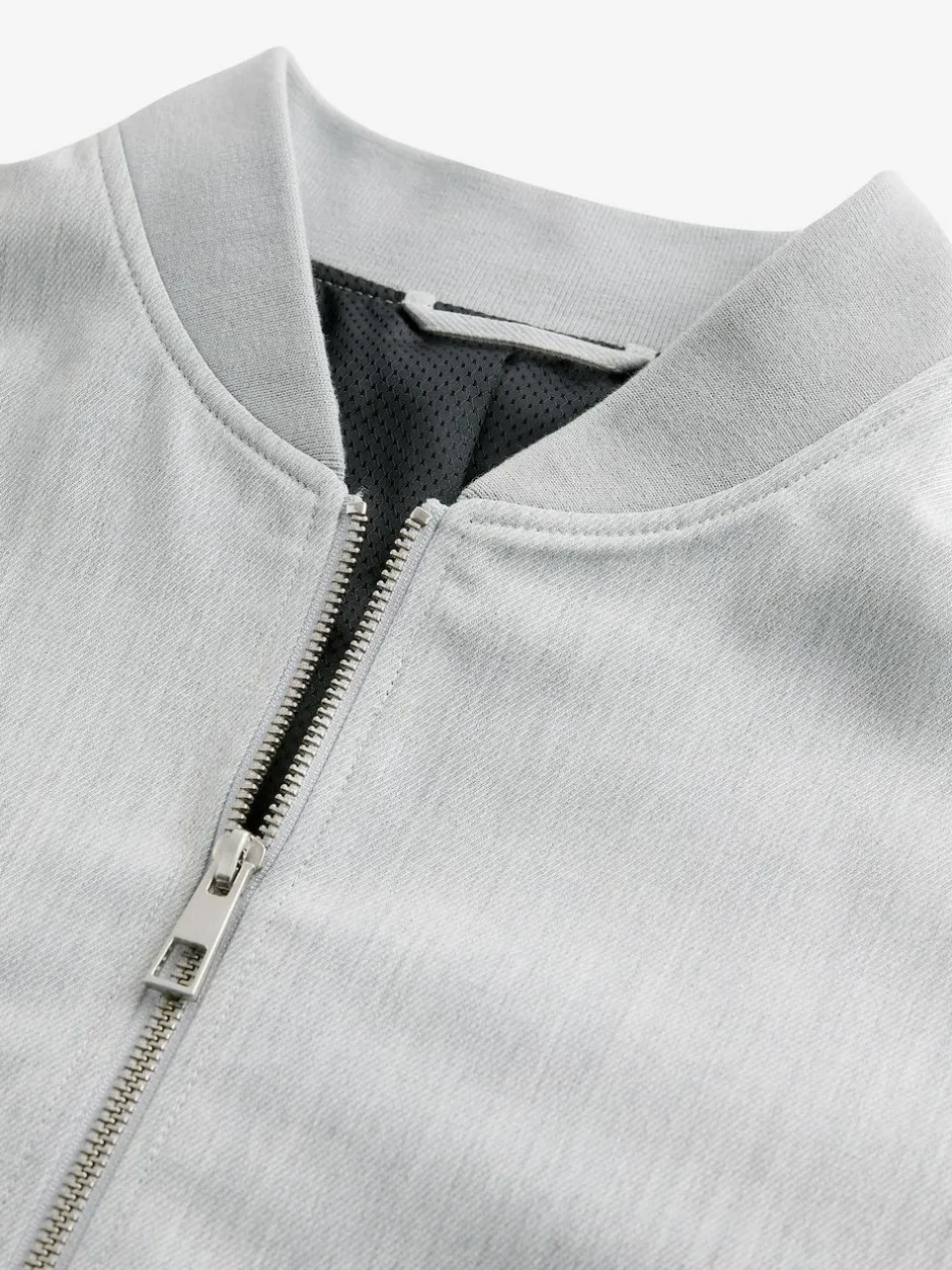 Next Light Grey Smart Bomber Jacket New