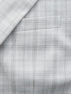 Next Light Grey Tailored Fit Check Suit Jacket Online