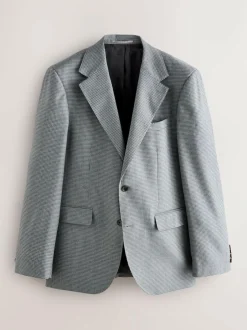 Next Light Grey Tailored Fit Wool Blend Puppytooth Suit Jacket Online