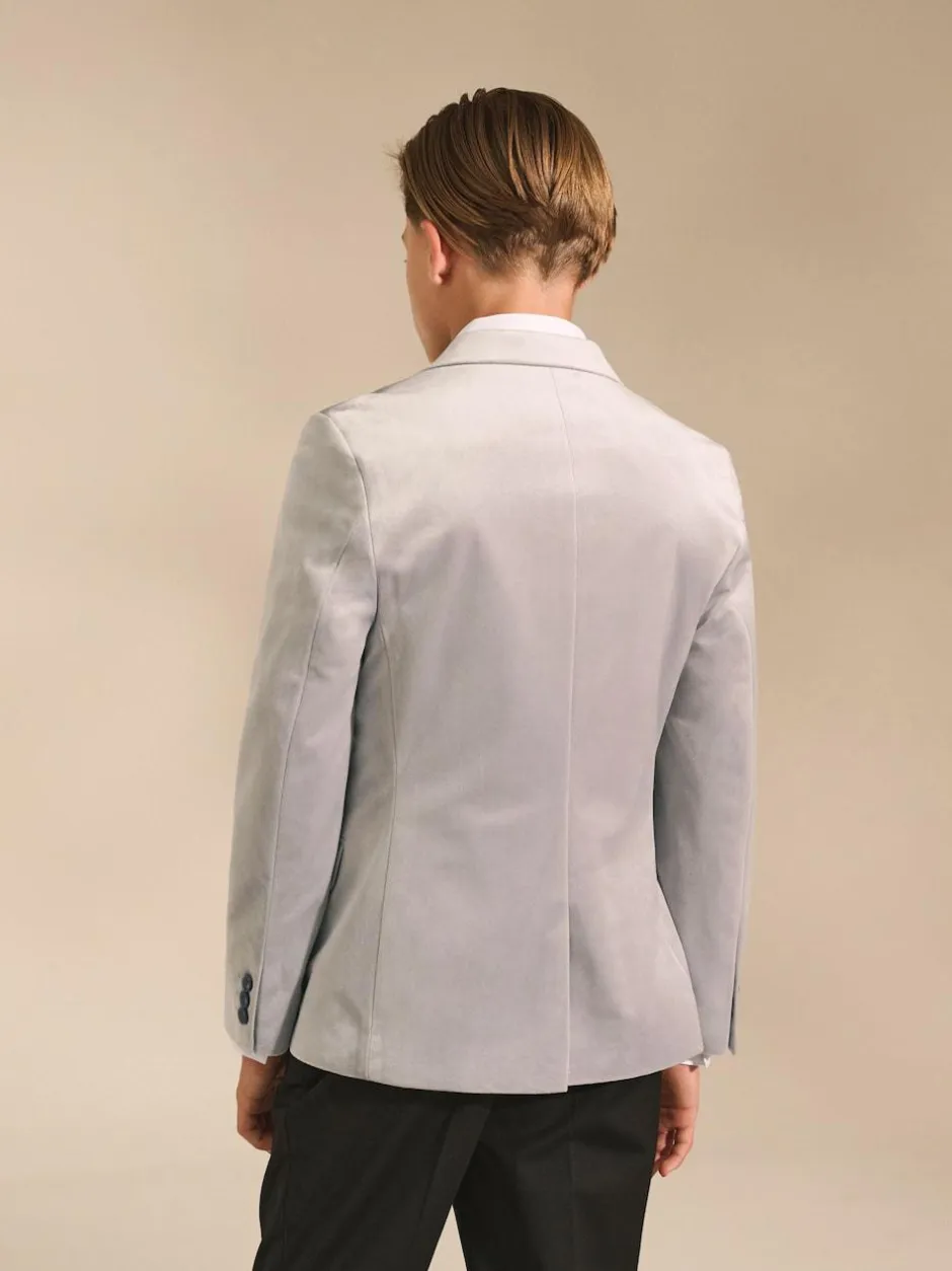 Next Velvet Blazer (3-16yrs) Light Grey Clearance