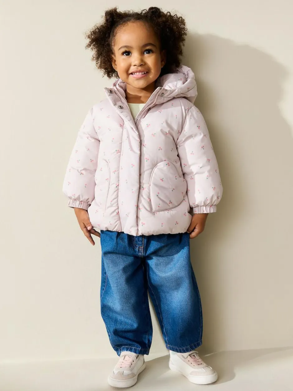 Next Shower Resistant Printed Coat (3mths-7yrs) Light Pink Cherry Outlet