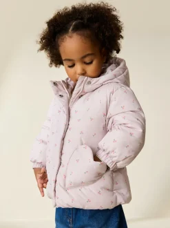 Next Shower Resistant Printed Coat (3mths-7yrs) Light Pink Cherry Outlet
