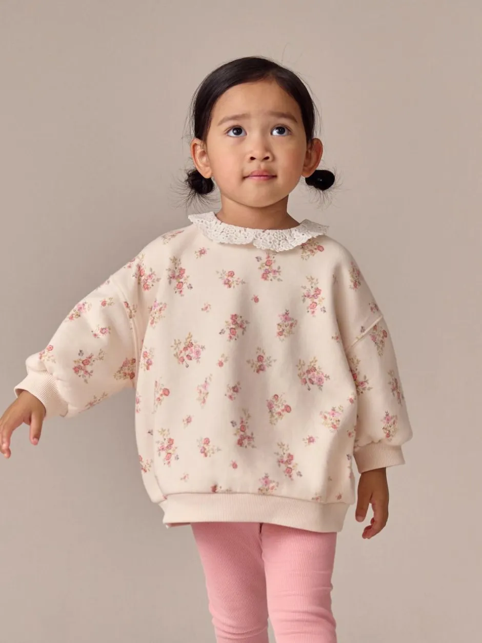 Next Light Pink Ditsy Floral Collar Sweatshirt and Leggings Set (3mths-7yrs) Discount