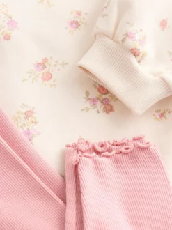 Next Light Pink Ditsy Floral Collar Sweatshirt and Leggings Set (3mths-7yrs) Discount