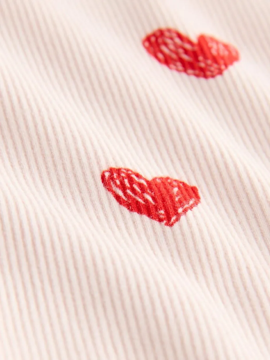 Next Light Pink Heart Rib Flare Leggings (3mths-7yrs) Discount