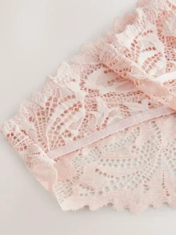 Next Light Pink High Leg Ultimate Comfort Lace Knickers 2 Pack Sale