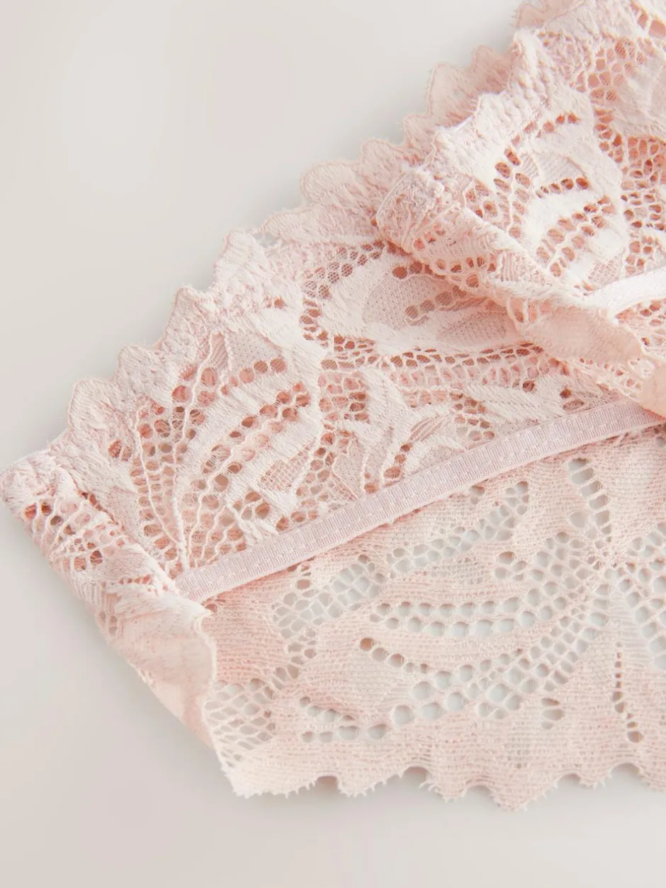Next Light Pink High Leg Ultimate Comfort Lace Knickers 2 Pack Sale