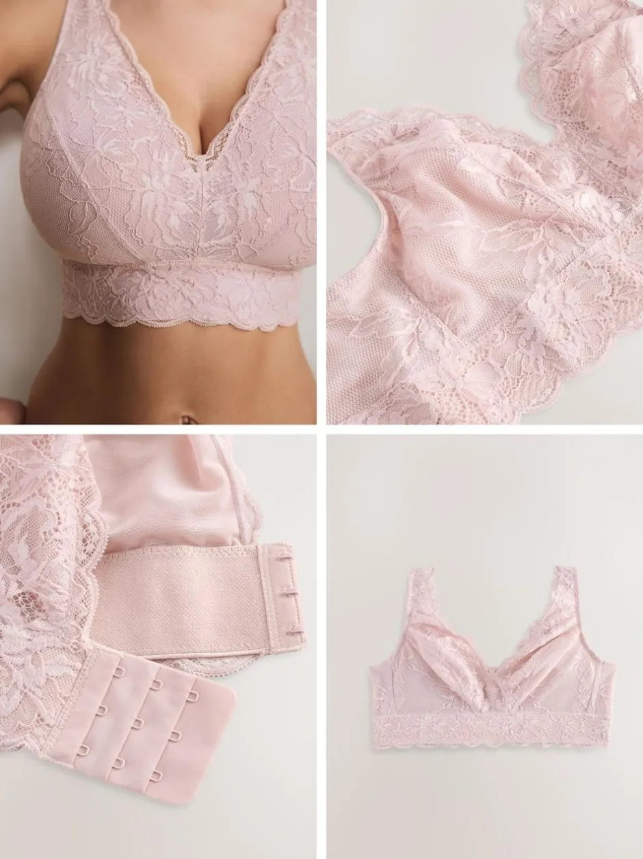 Next Non Pad Non Wire Total Support Lace Bra Light Pink New
