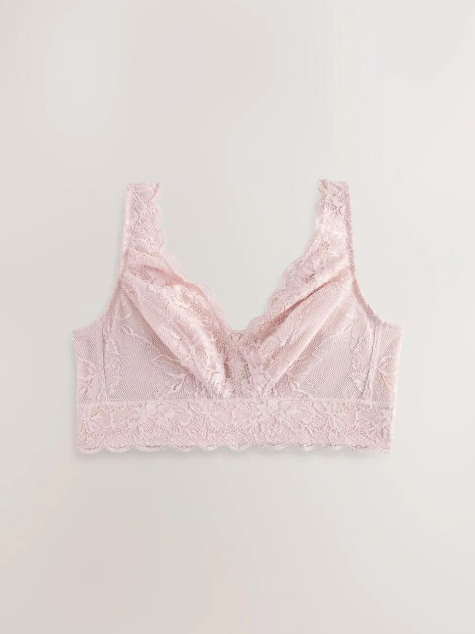 Next Non Pad Non Wire Total Support Lace Bra Light Pink New