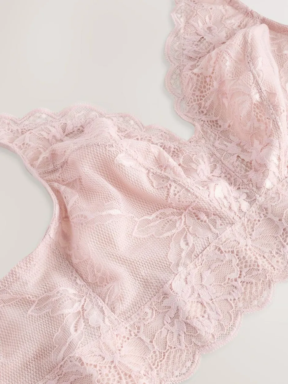 Next Non Pad Non Wire Total Support Lace Bra Light Pink New