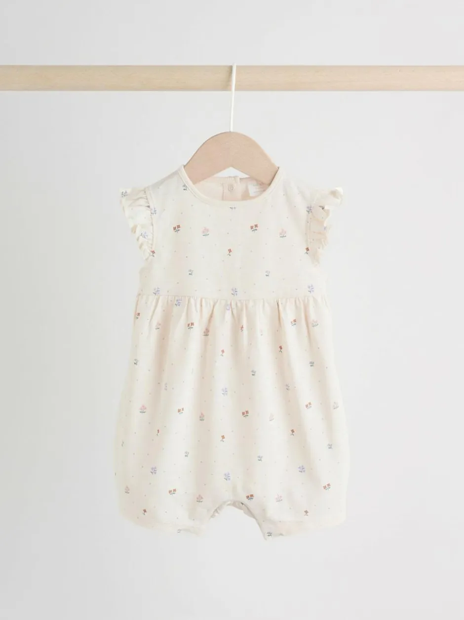 Next 3 Pack Baby Rompers Lilac and Ecru