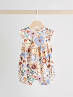 Next 3 Pack Baby Rompers Lilac and Ecru