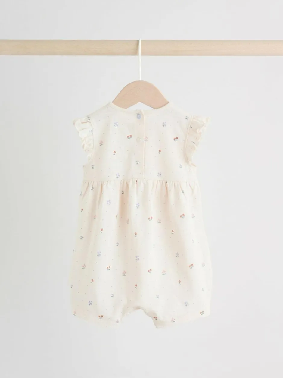 Next 3 Pack Baby Rompers Lilac and Ecru