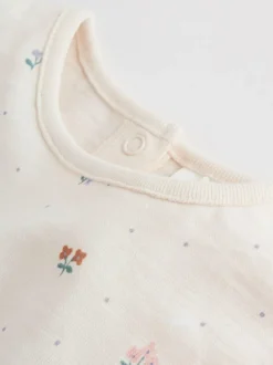 Next 3 Pack Baby Rompers Lilac and Ecru