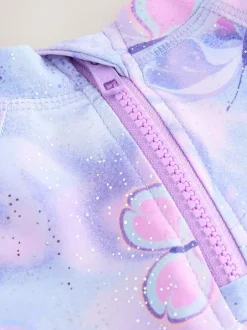 Next Short Sleeved Sunsafe Swim Set (3mths-10yrs) Lilac Purple Butterfly Foil New