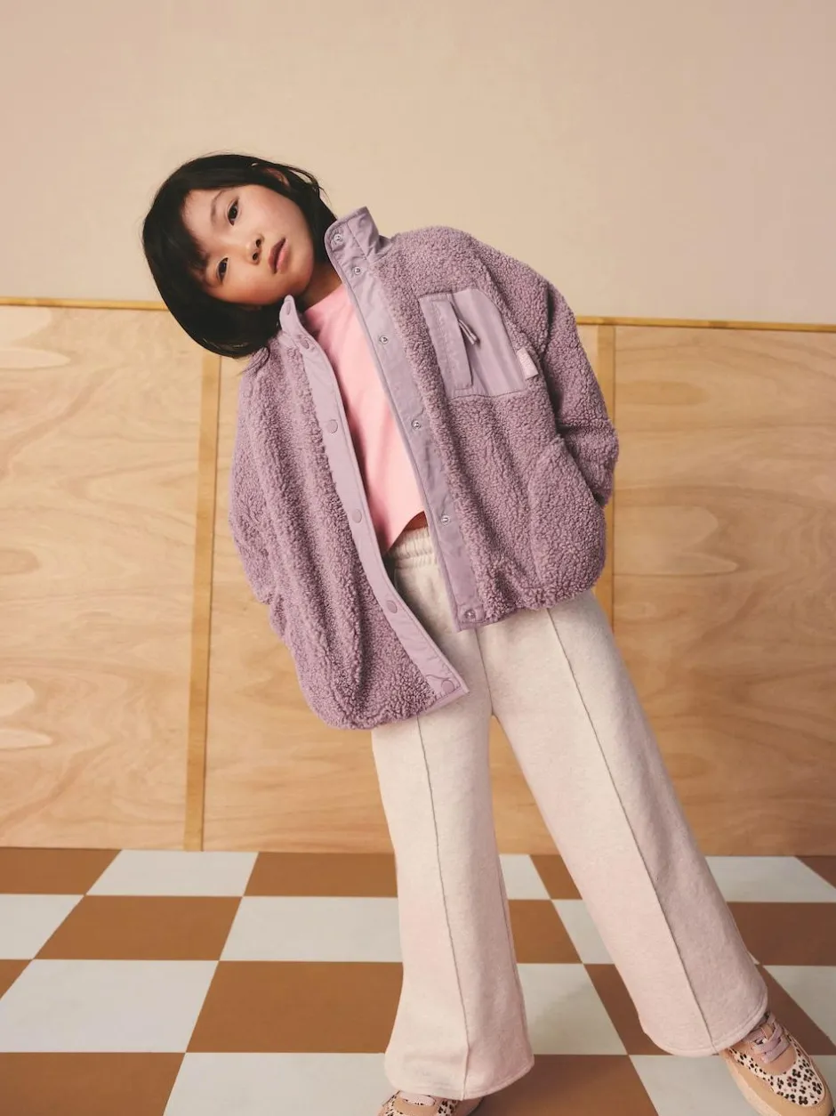 Next Button Up Fleece Jacket (3-16yrs) Lilac Purple Sale