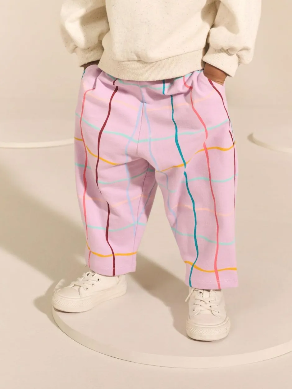 Next Lilac Purple Check Textured Barrel Leg Trousers (3mths-7yrs) Hot