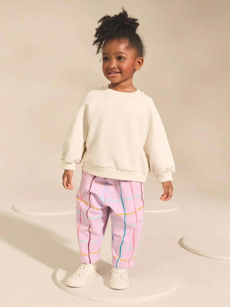 Next Lilac Purple Check Textured Barrel Leg Trousers (3mths-7yrs) Hot