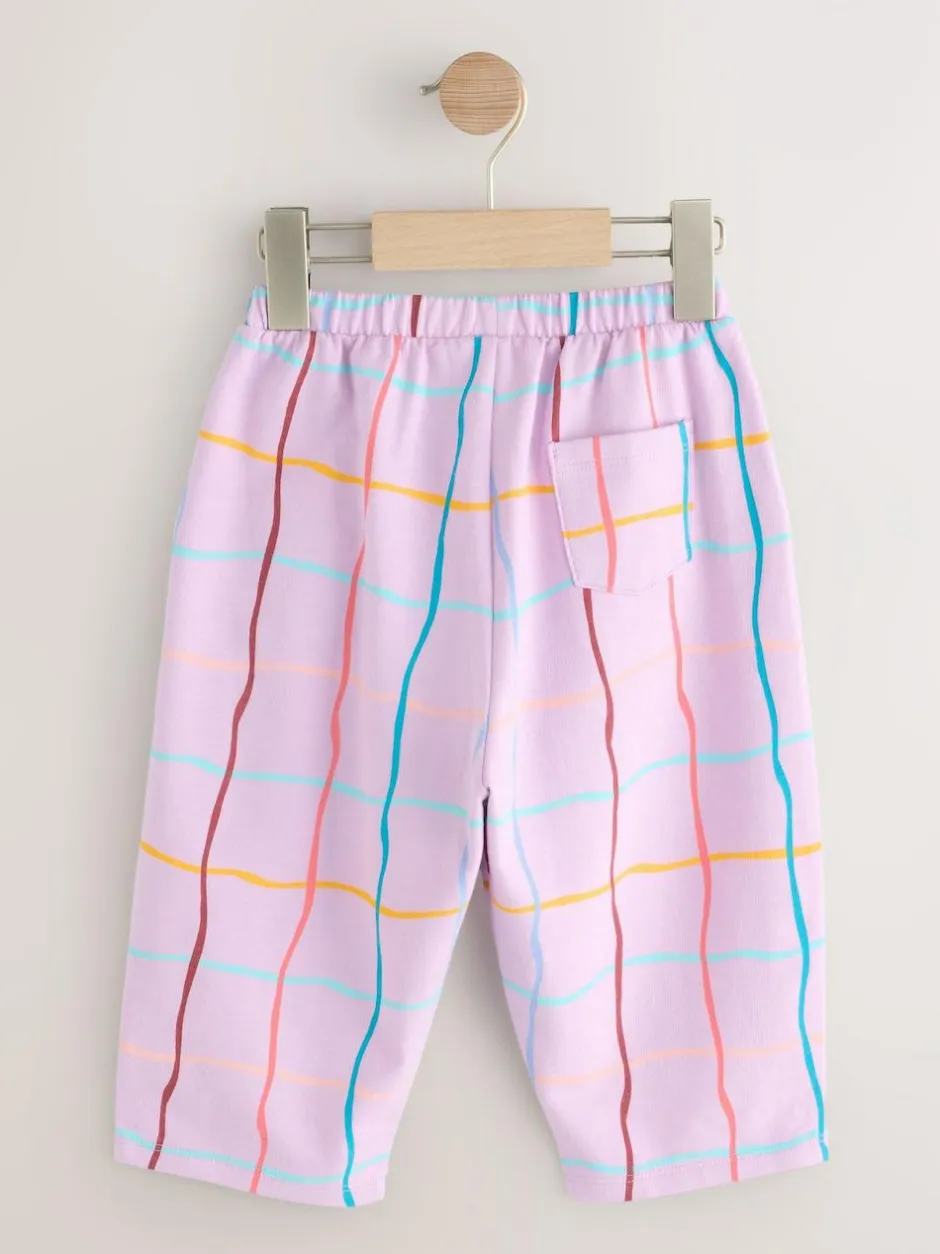 Next Lilac Purple Check Textured Barrel Leg Trousers (3mths-7yrs) Hot