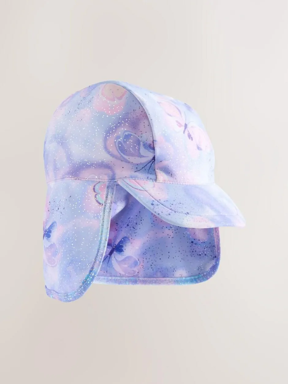 Next Swim Legionnaire Hat (3mths-10yrs) Lilac Purple Foil Butterfly Discount
