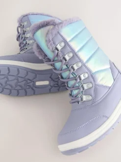 Next Lilac Purple Iridescent Waterproof Snow Boots