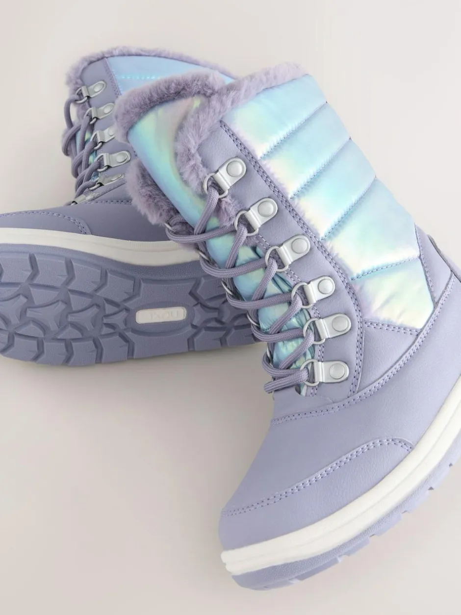 Next Lilac Purple Iridescent Waterproof Snow Boots