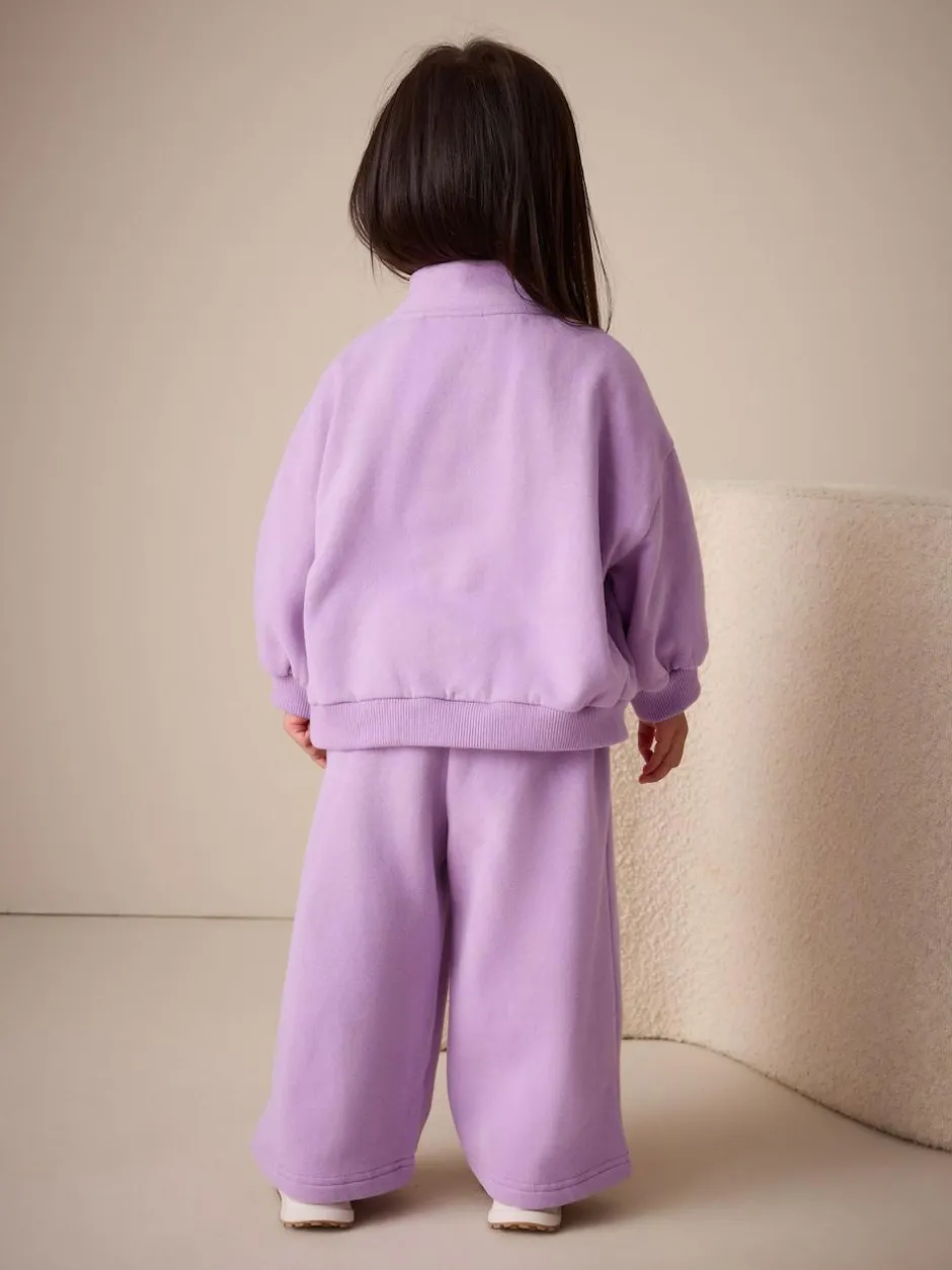 Next Lilac Purple Wide Leg Sweat Joggers (3mths-7yrs) Clearance