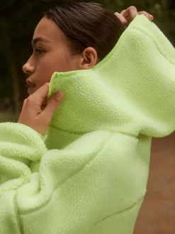 Next Active Borg Hooded Jacket Lime Green Sale