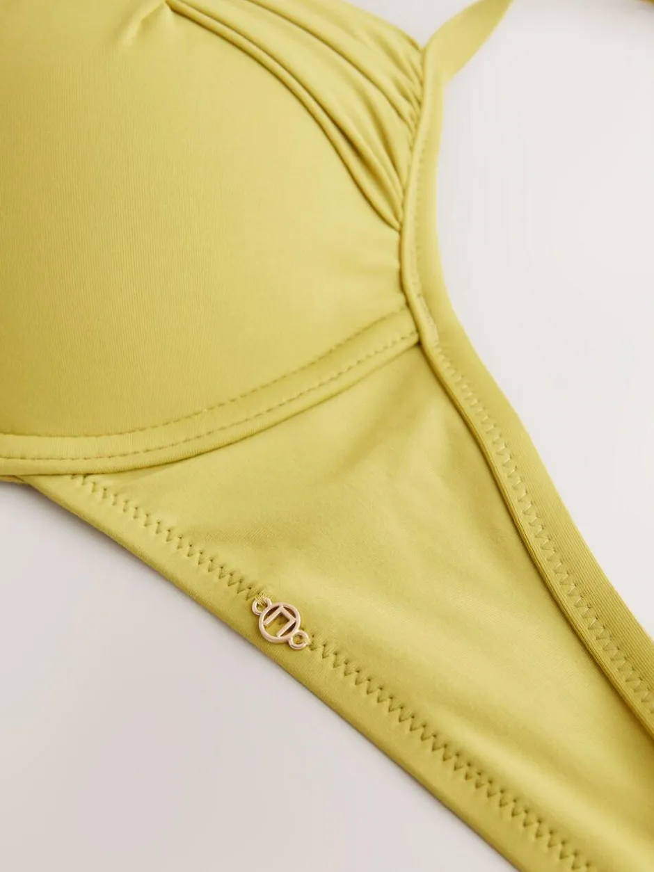 Next Draped Padded Shaping Wired Bikini Top Lime Green Online