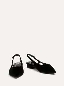 Linzi Clasica Low Heeled Slingback Courts Black Hot