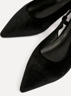 Linzi Clasica Low Heeled Slingback Courts Black Hot