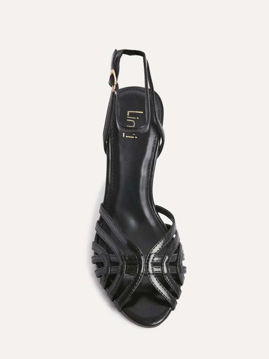 Linzi Eros Caged Stiletto Heel Sandals Black