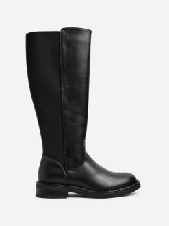 Linzi League High Leg Boots with Gusset Back Black Discount