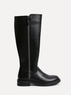 Linzi Black Roam High Leg Boots With Double Zip Detail Best