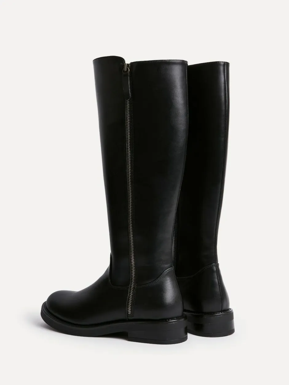 Linzi Black Roam High Leg Boots With Double Zip Detail Best