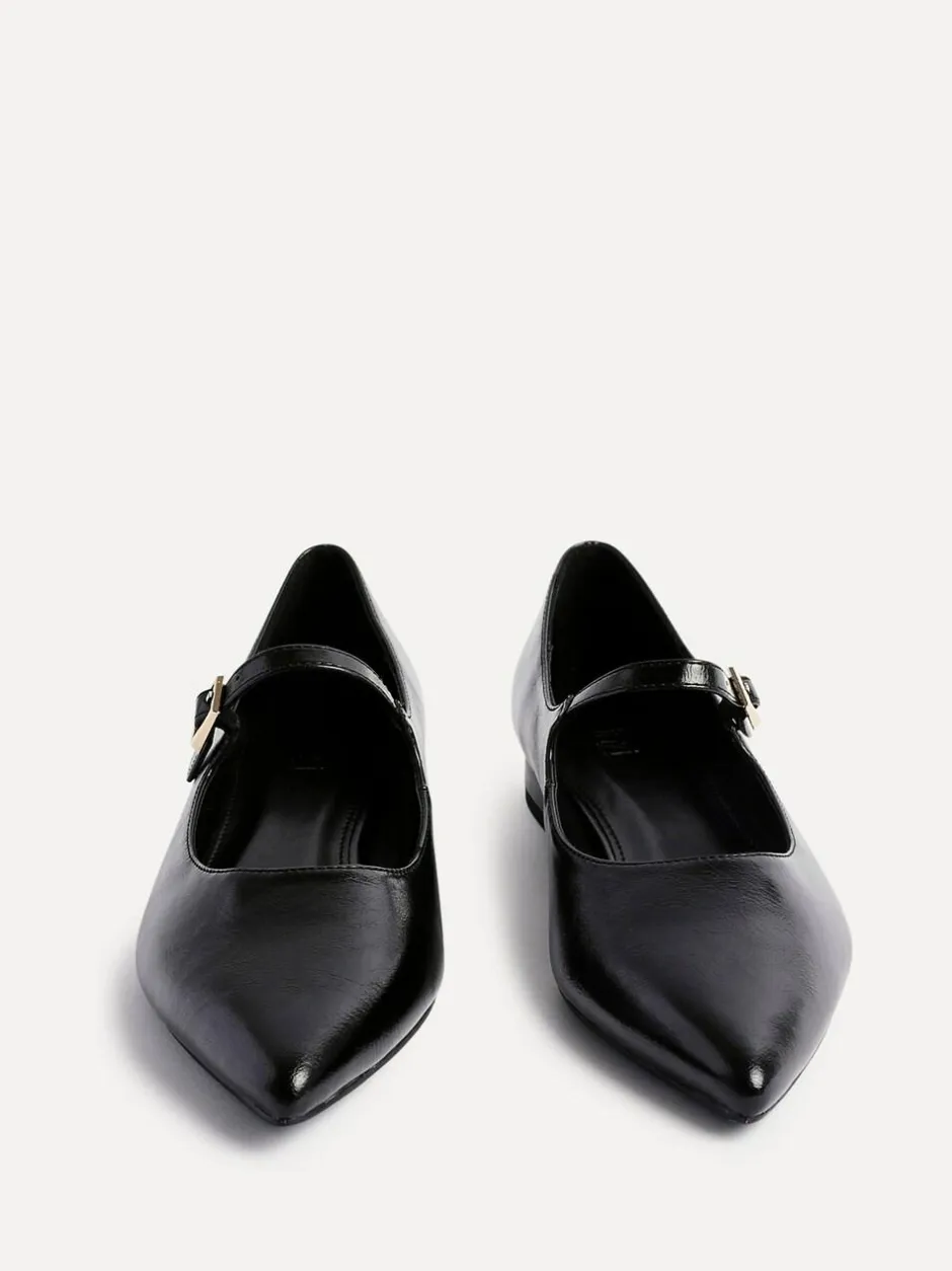 Linzi Seattle Pointed Toe Mary Jane Flats Black Online