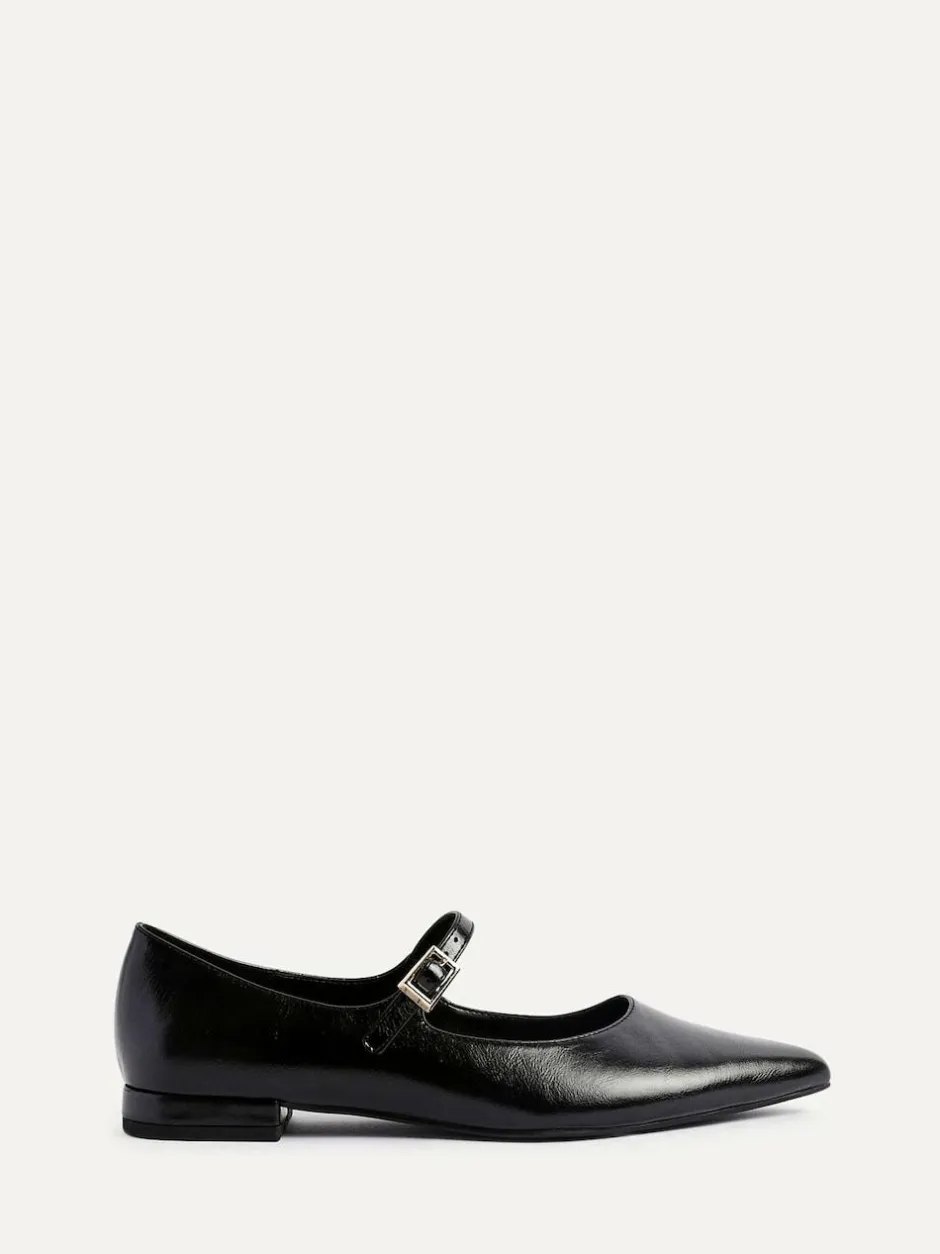 Linzi Seattle Pointed Toe Mary Jane Flats Black Online