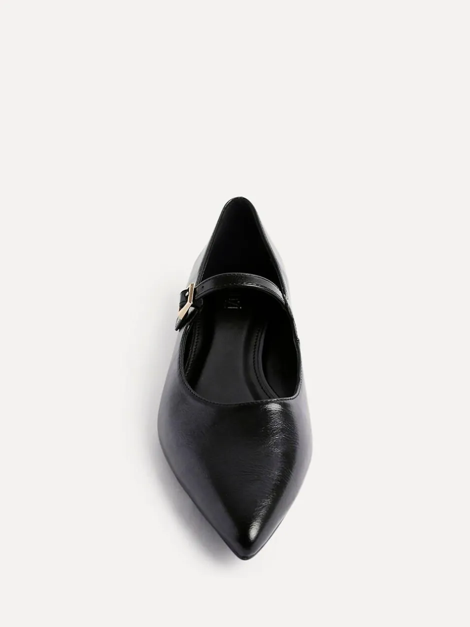 Linzi Seattle Pointed Toe Mary Jane Flats Black Online