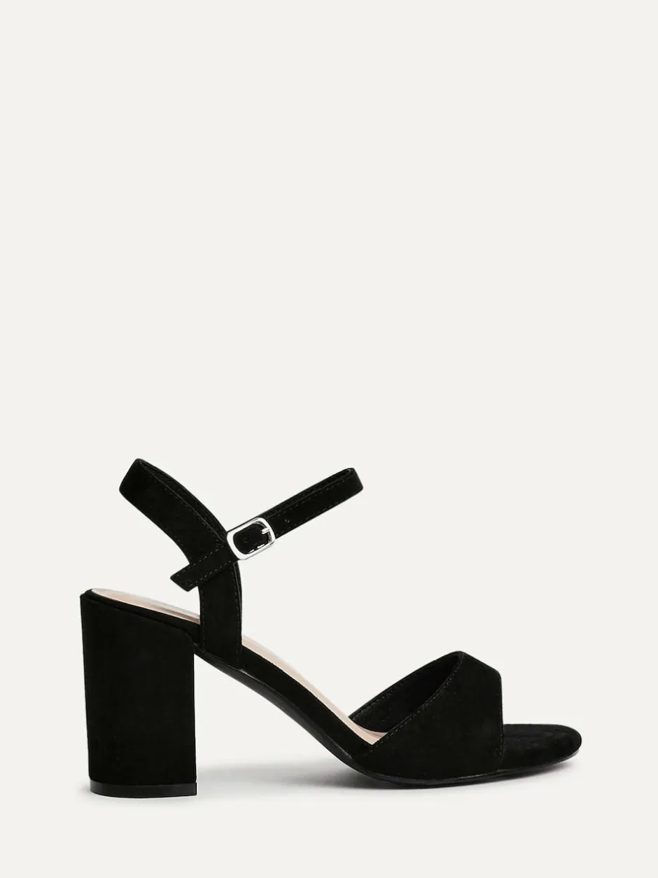 Linzi Soul Open Back Barely There Block Heel Sandals Black New