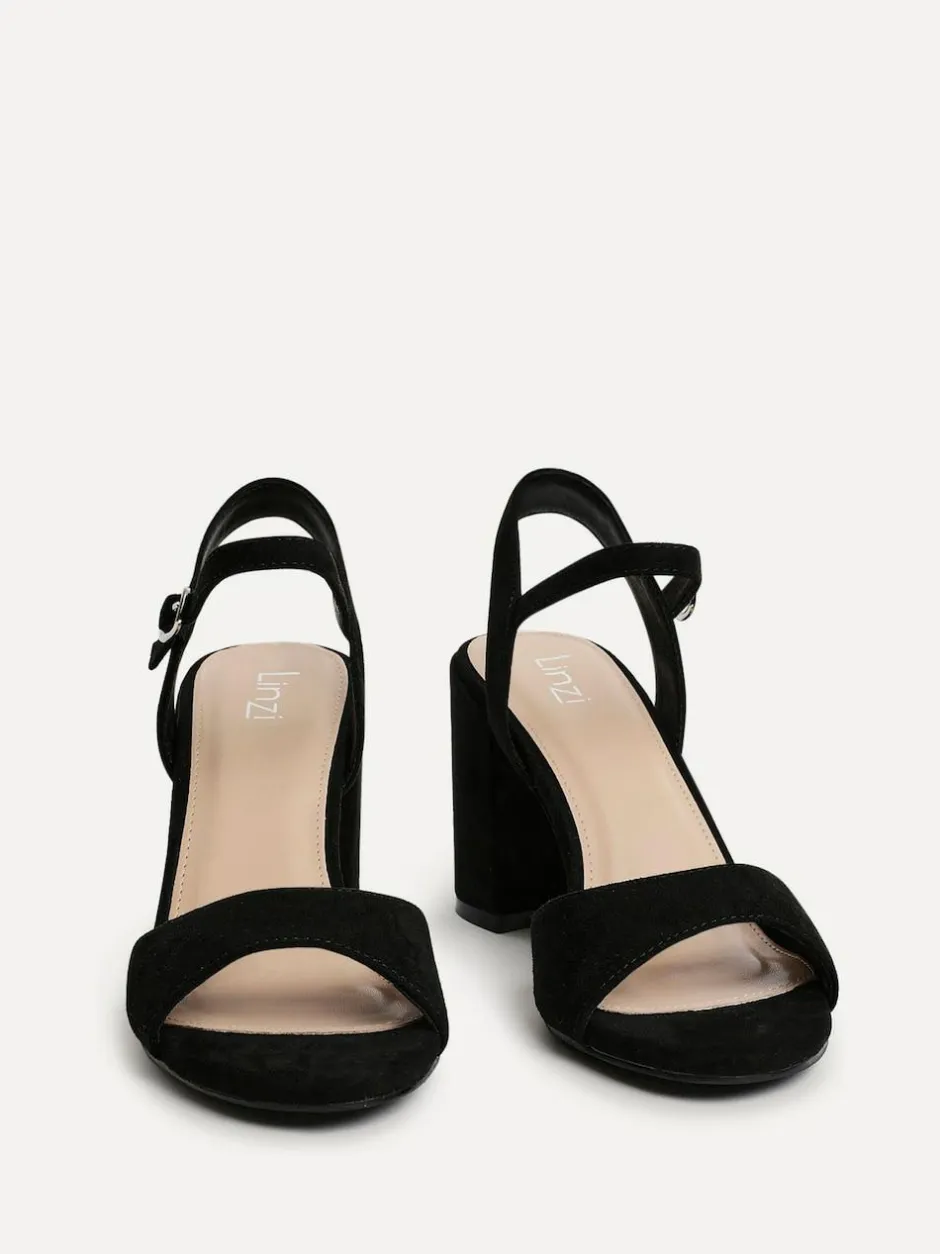 Linzi Soul Open Back Barely There Block Heel Sandals Black New