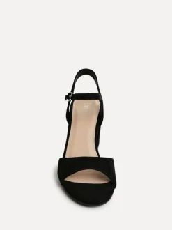 Linzi Soul Open Back Barely There Block Heel Sandals Black New