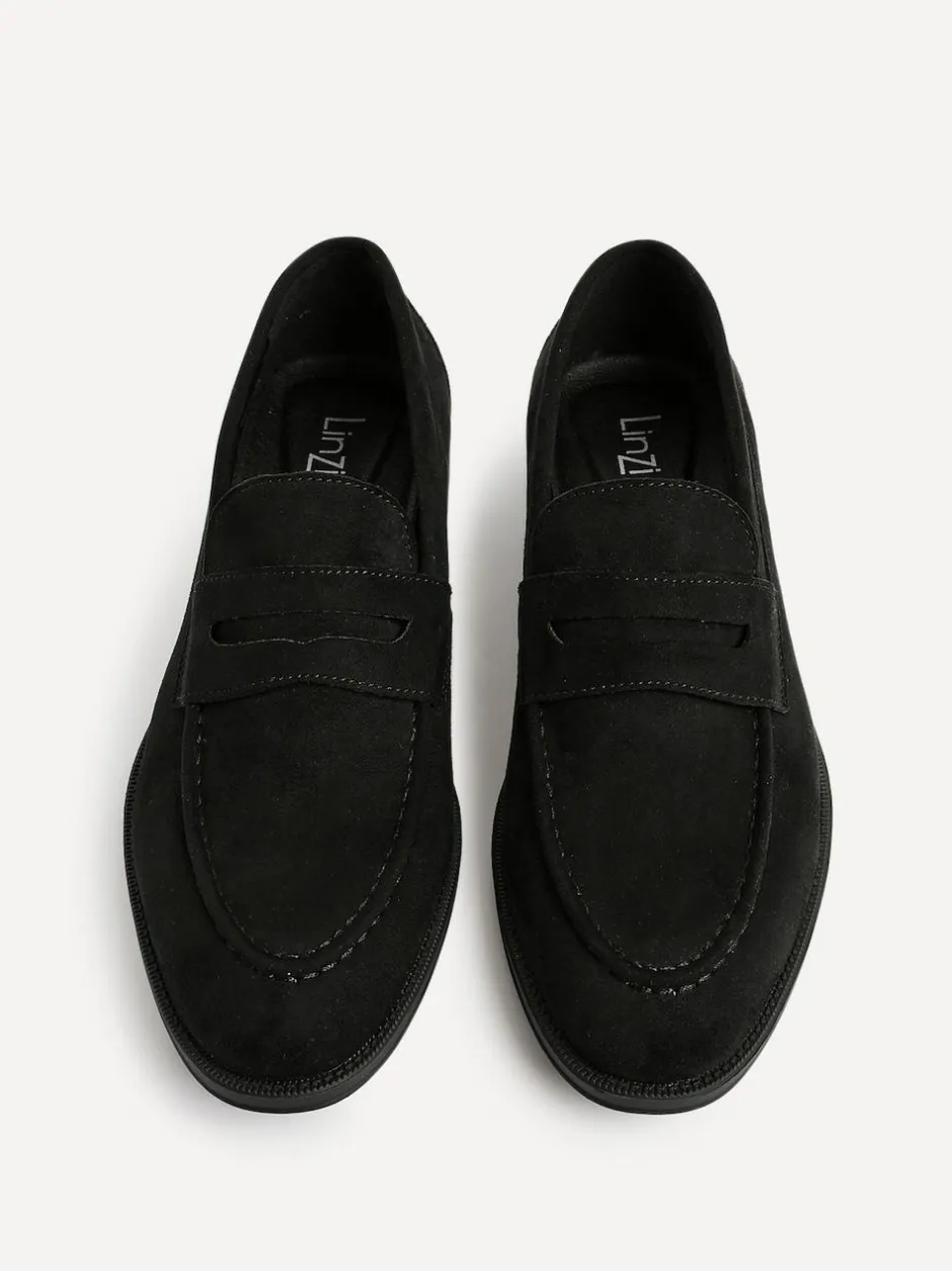 Linzi Aurelio Penny Loafers Black Suede