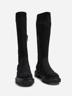 Linzi Hallie High Leg Stretch Boots Black Suede Best