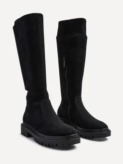 Linzi Hallie High Leg Stretch Boots Black Suede Best