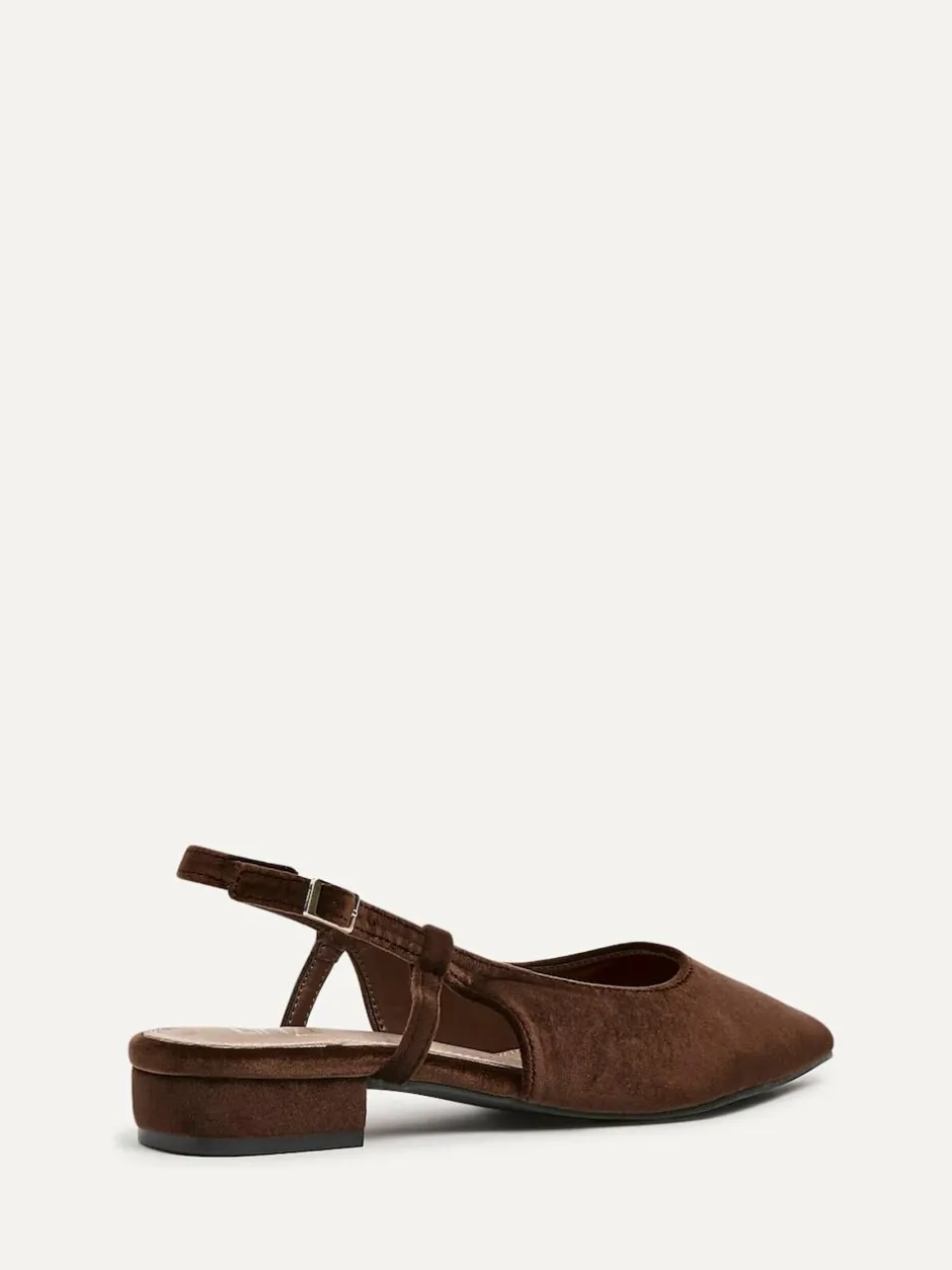 Linzi Clasica Low Heeled Slingback Courts Brown Discount