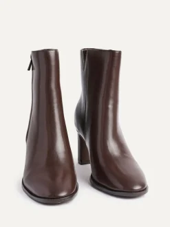 Linzi Jonas Block Heel Ankle Boots Brown Hot
