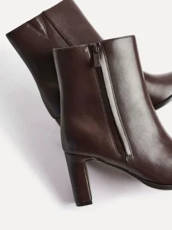 Linzi Jonas Block Heel Ankle Boots Brown Hot