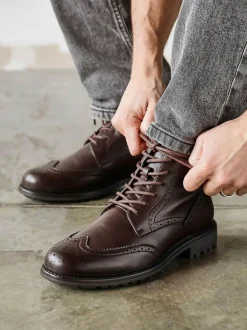 Linzi Leonardo Brogue Boots Brown Hot