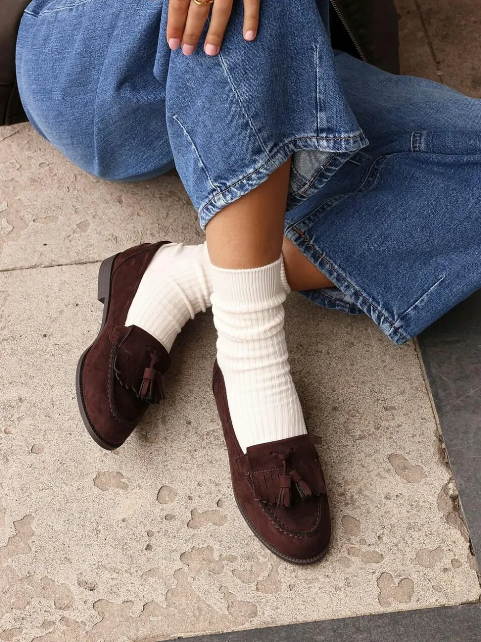 Linzi Rosemary Classic Slip-On Loafers With Tassel Detail Brown Outlet